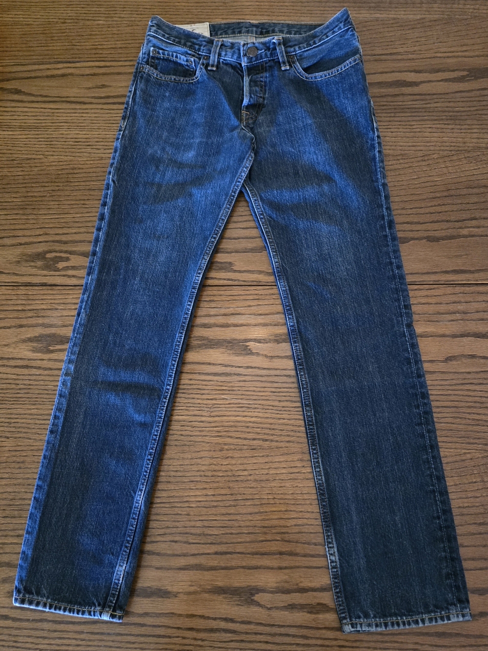 Hollister Men's Straight Jeans in Deep Blue Denim 30x32